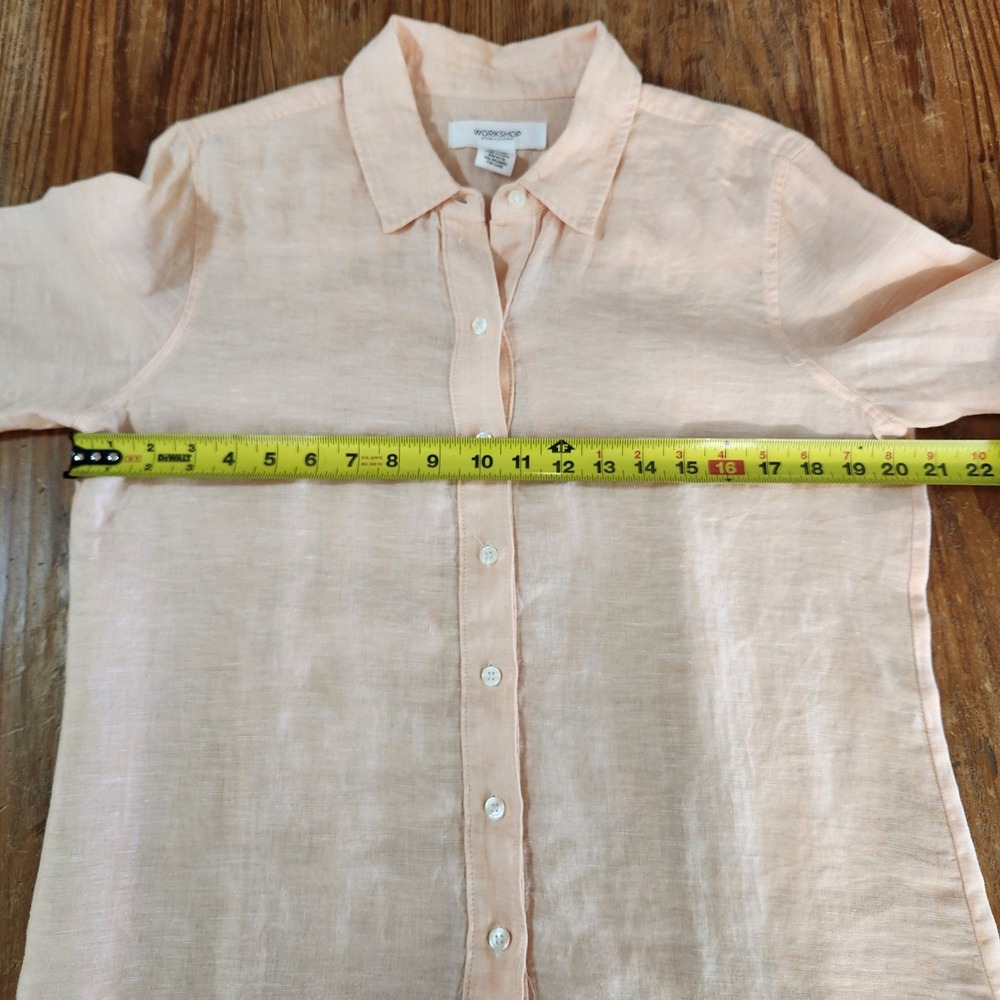 Workshop Republic Clothing Women's‎ Med 100% Linen Button Down Shirt Coastal - Picture 5 of 9